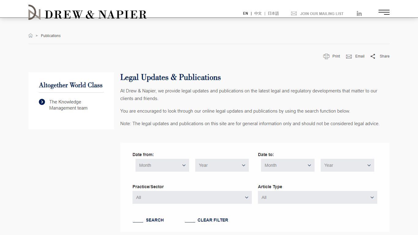 Drew & Napier LLC: Legal Updates & Publications